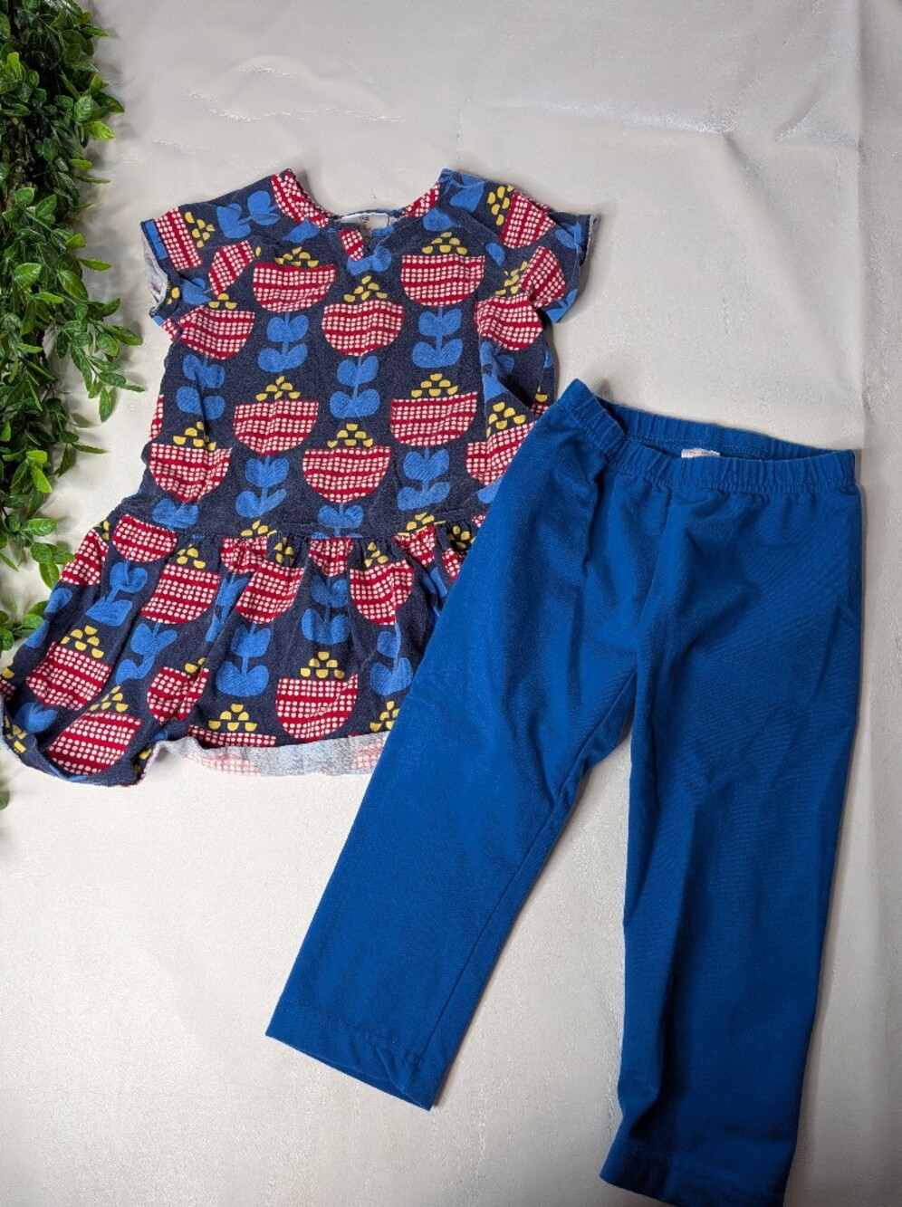 Hanna Andersson Tulip Blue Cotton Outfit Size 120 Or 6-7